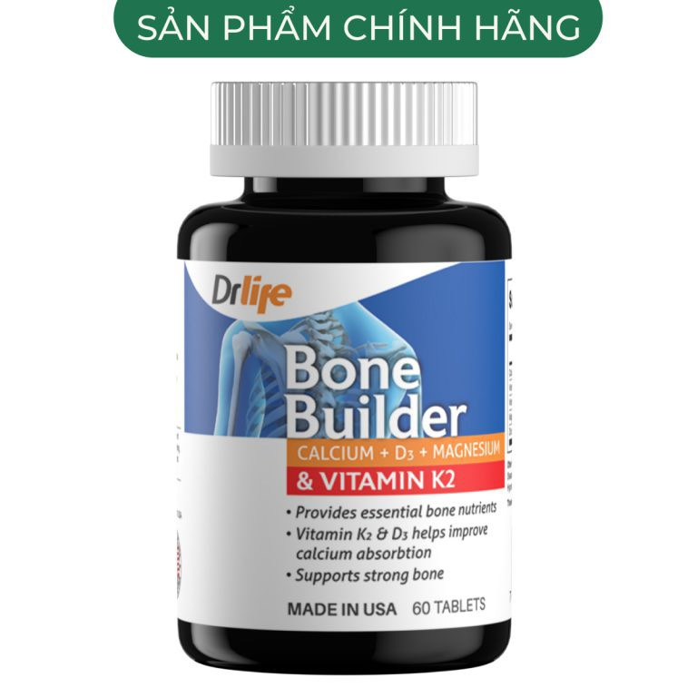 Viên uống Bone Builder Drlife bổ sung canxi và vitamin cần thiết cho xương (60 viên)